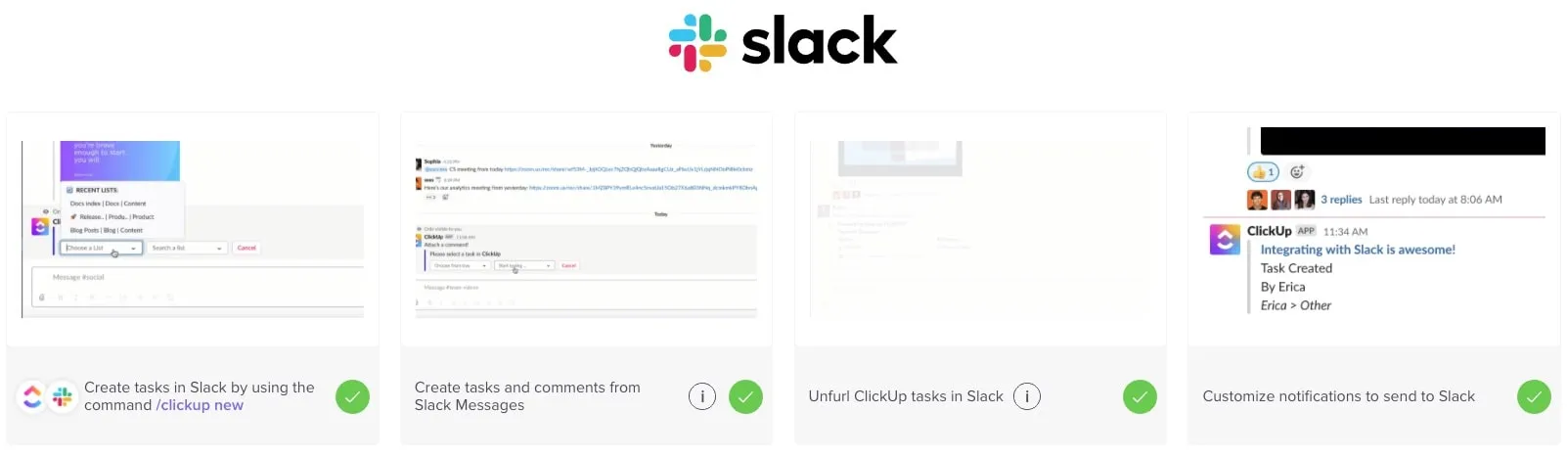 Ví dụ về tích hợp ClickUp với Slack