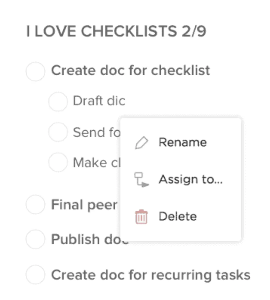 Listes de tâches ClickUp : checklist pour la création de contenu