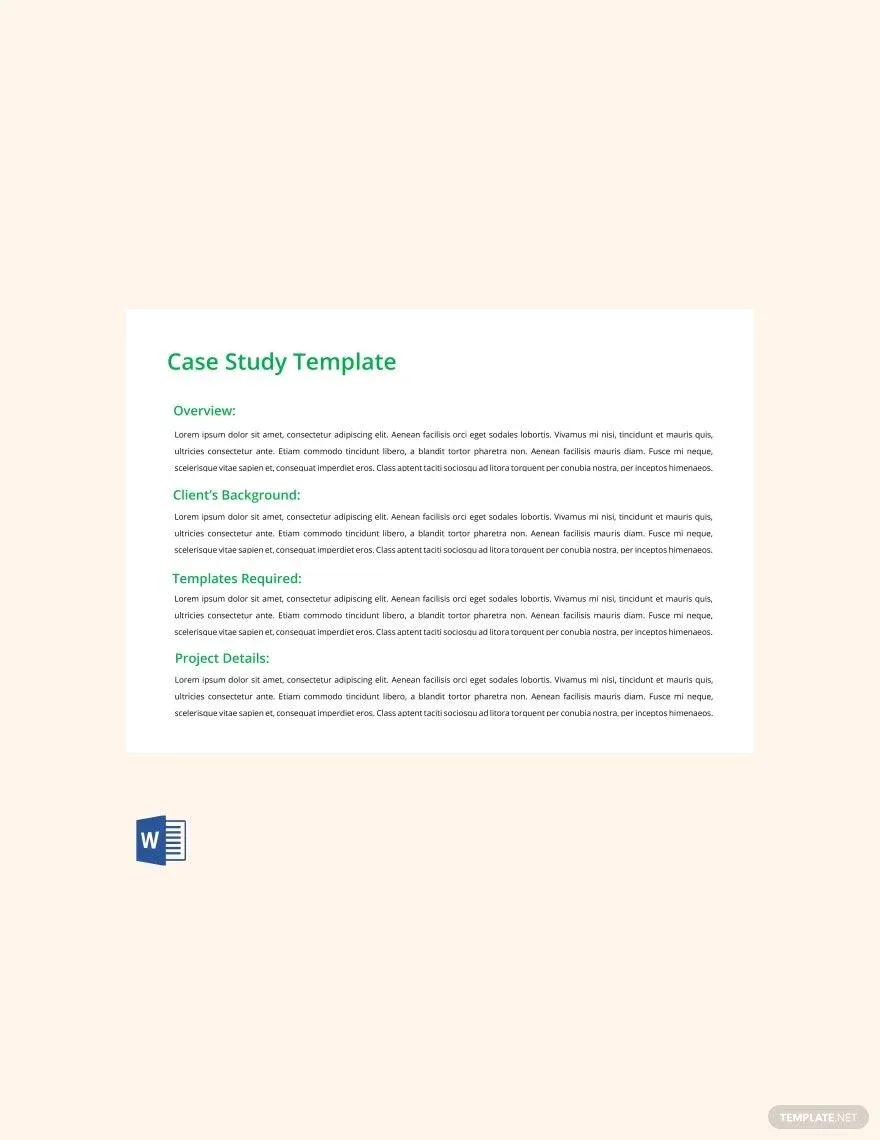 Modelo de estudo de caso da Template.net