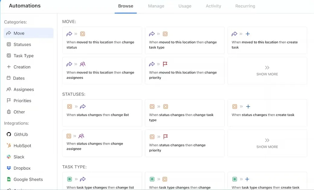 Kurangi upaya manual dengan ClickUp Automation
