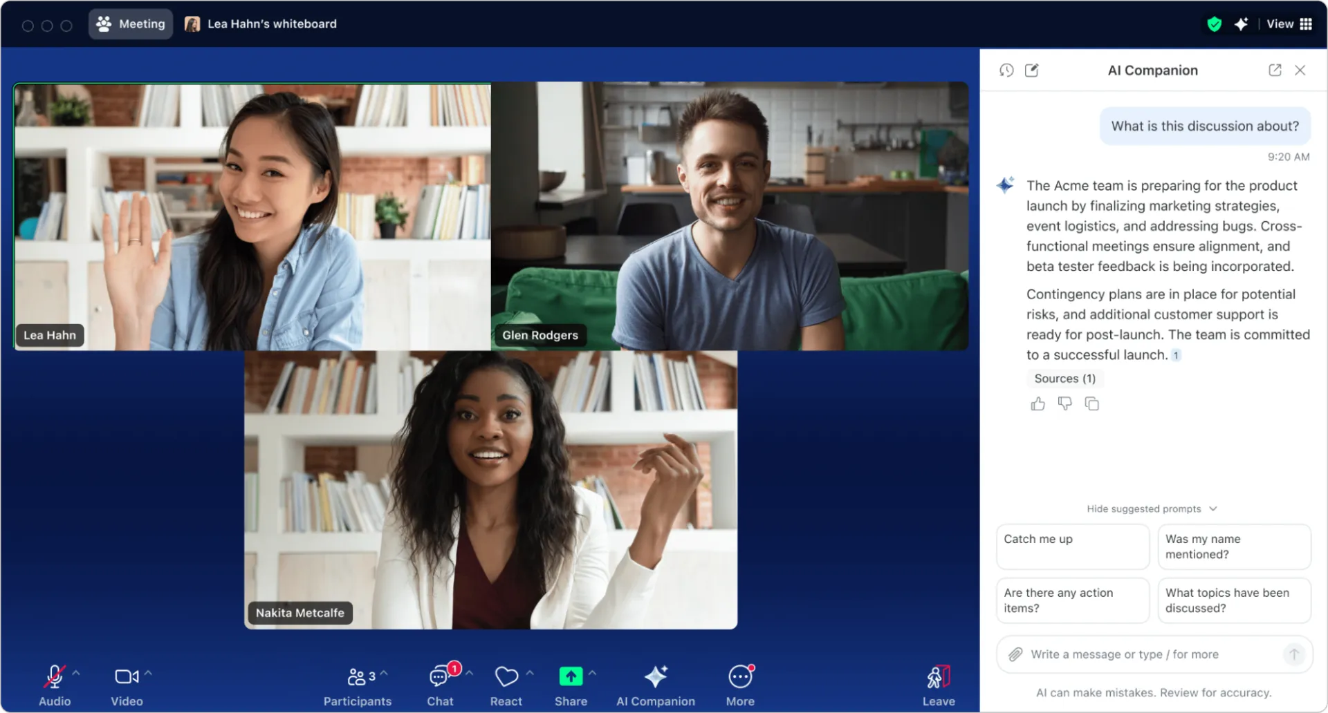 3. Inicie su reunión de Zoom y active IA Companion: Cómo tomar notas automáticamente durante una reunión de Zoom