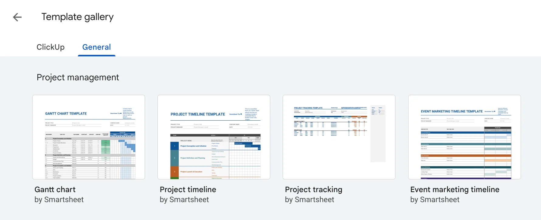 tramite la Galleria dei modelli di Fogli Google: Project management con Fogli Google