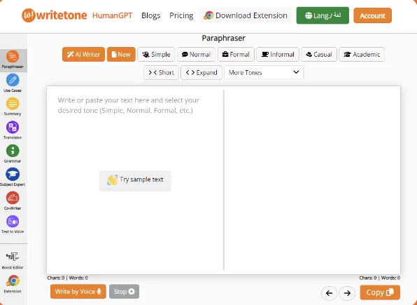 Rewriter de tom Writetone ai
