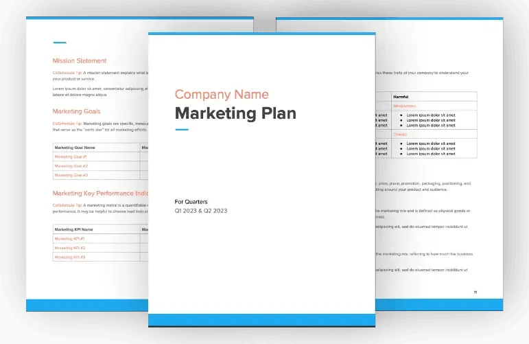 Plantilla de plan de marketing