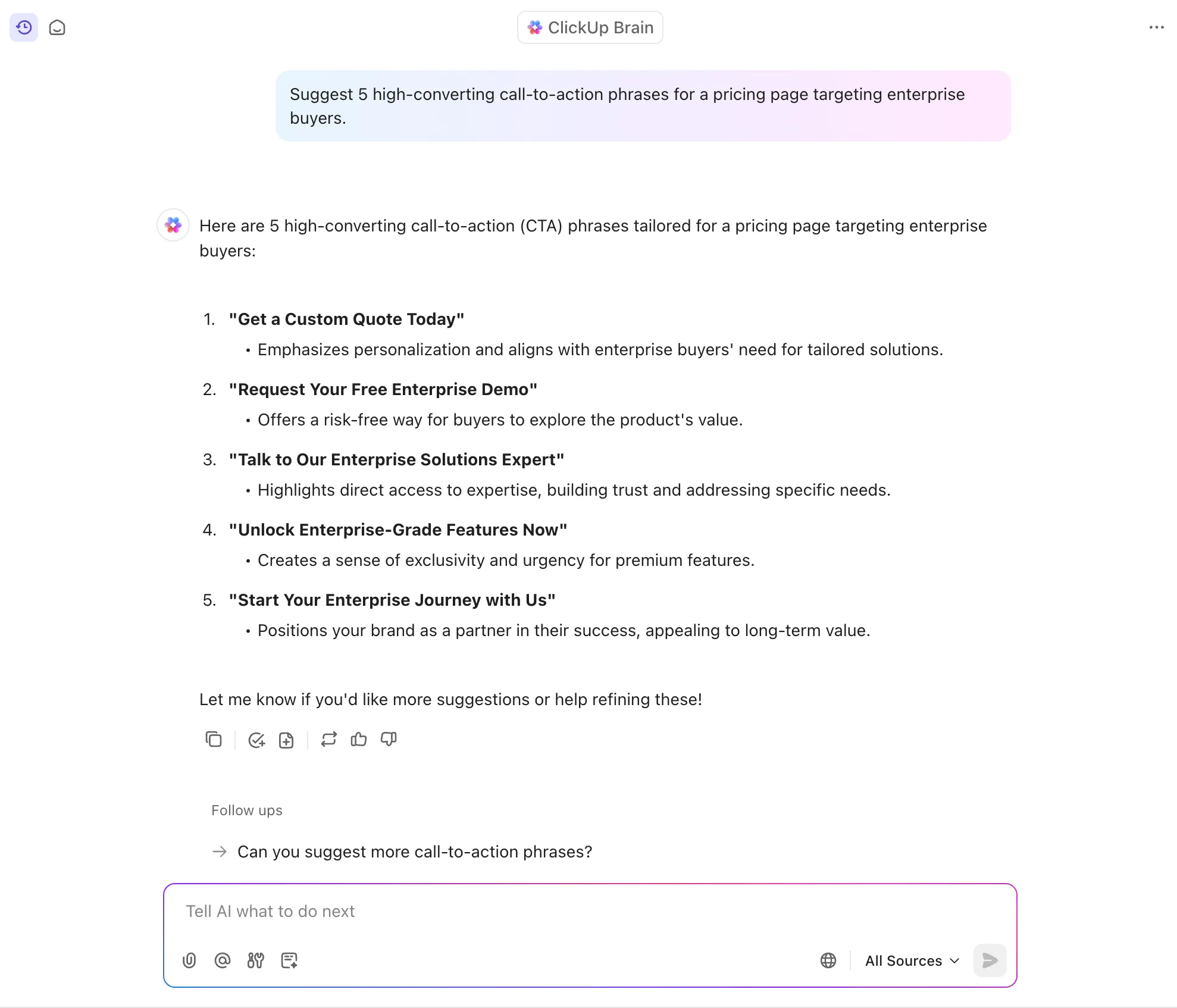 Utiliza ClickUp Brain como tu aliado para la lluvia de ideas en el proceso de creación de contenido