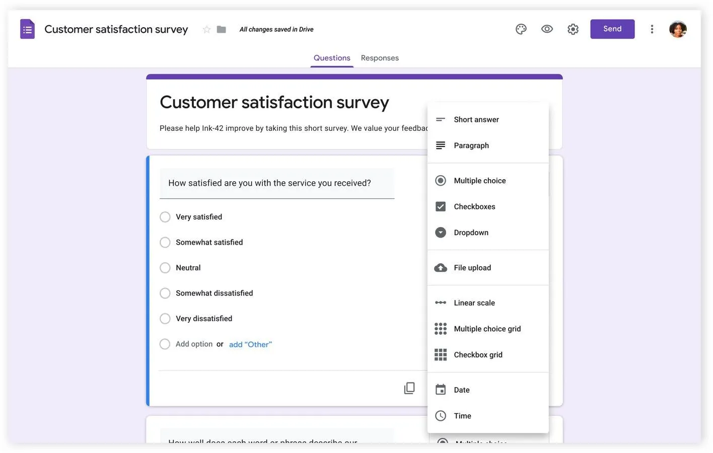 Google フォームのダッシュボード