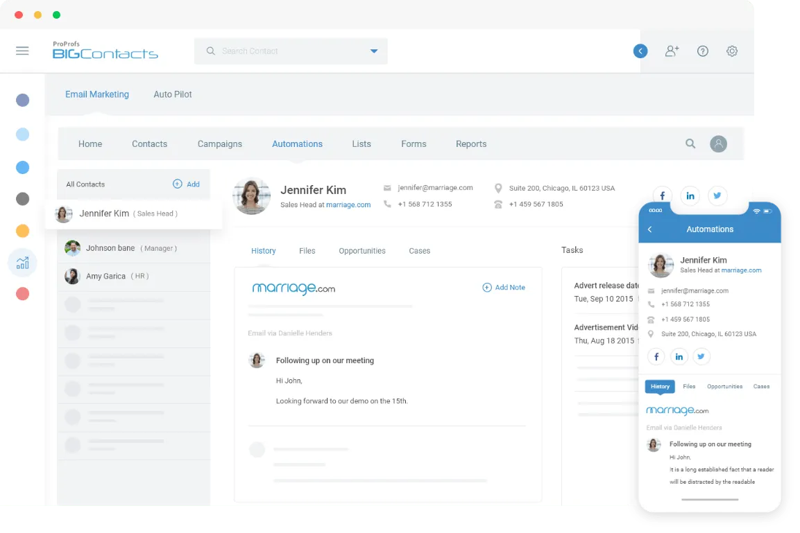 Bigcontacts CRM 소프트웨어
