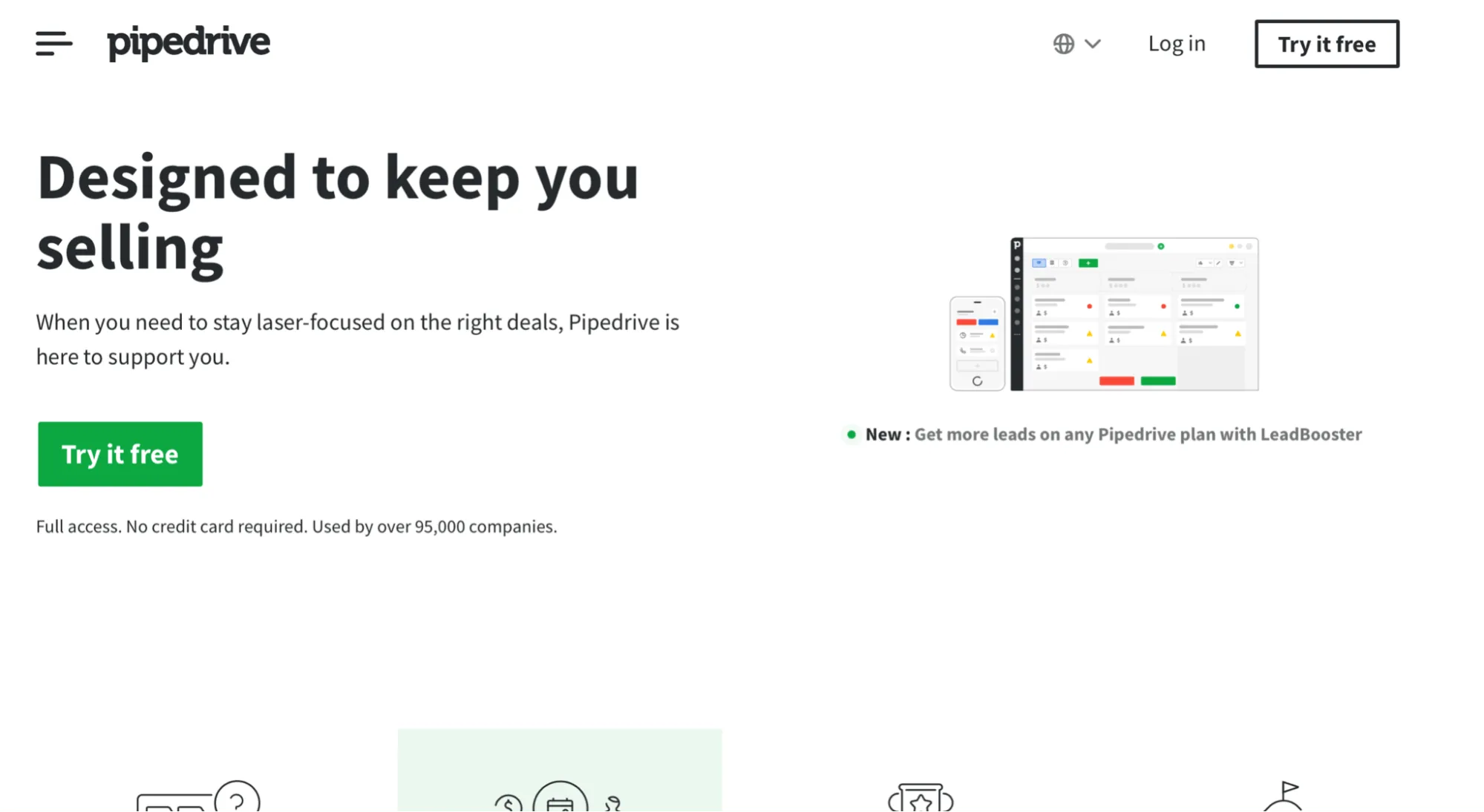 Página de inicio de Pipedrive