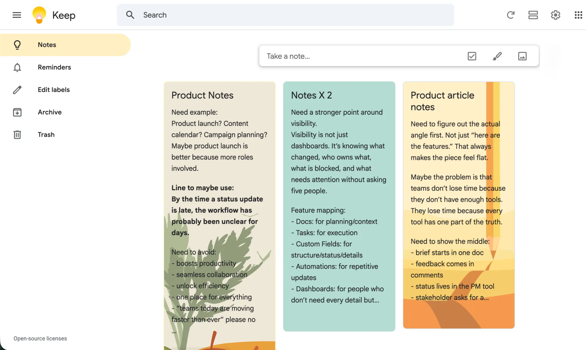 출처: Google Keep: 온라인 포스트잇 앱