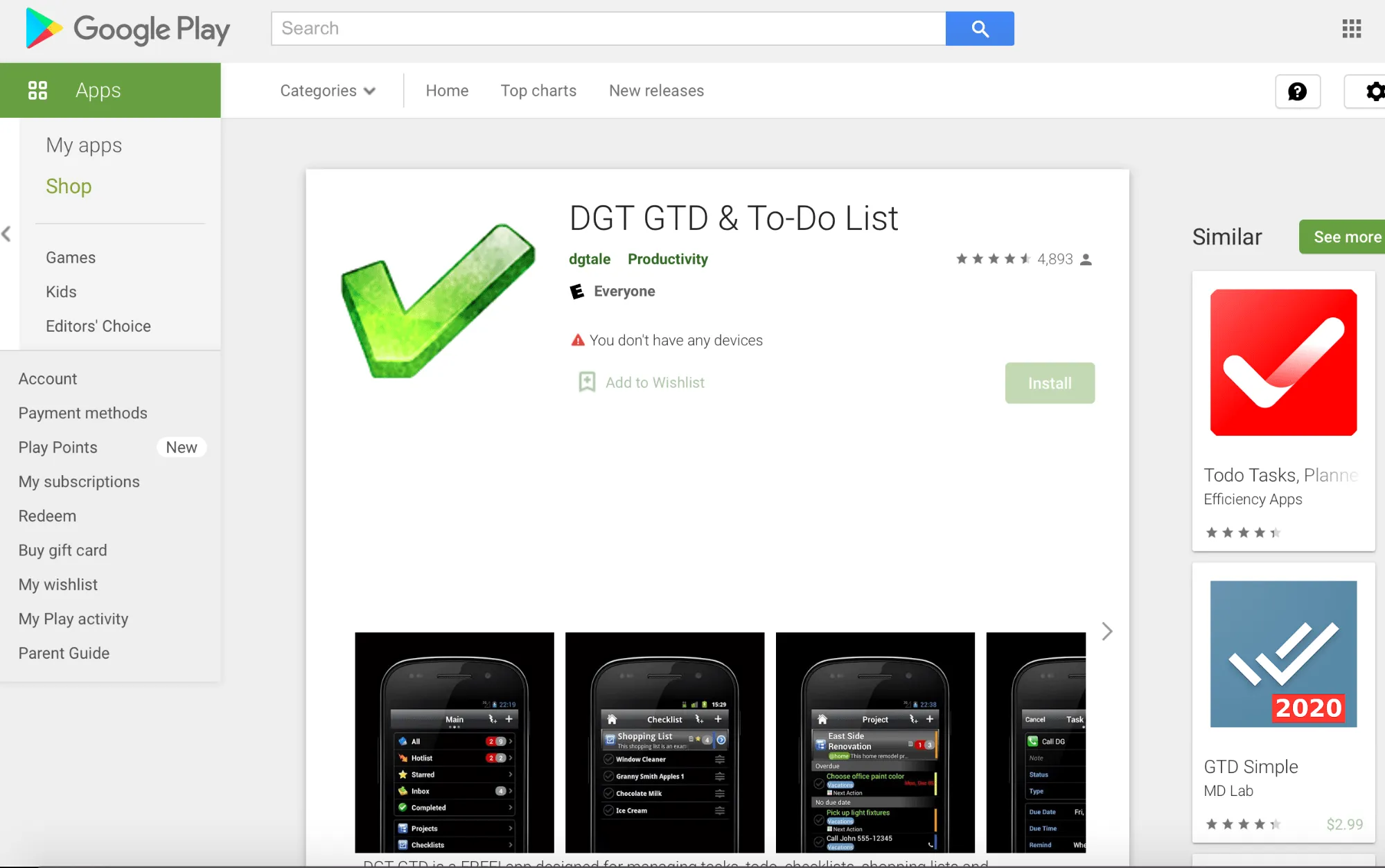 Página de inicio de DGT GTD