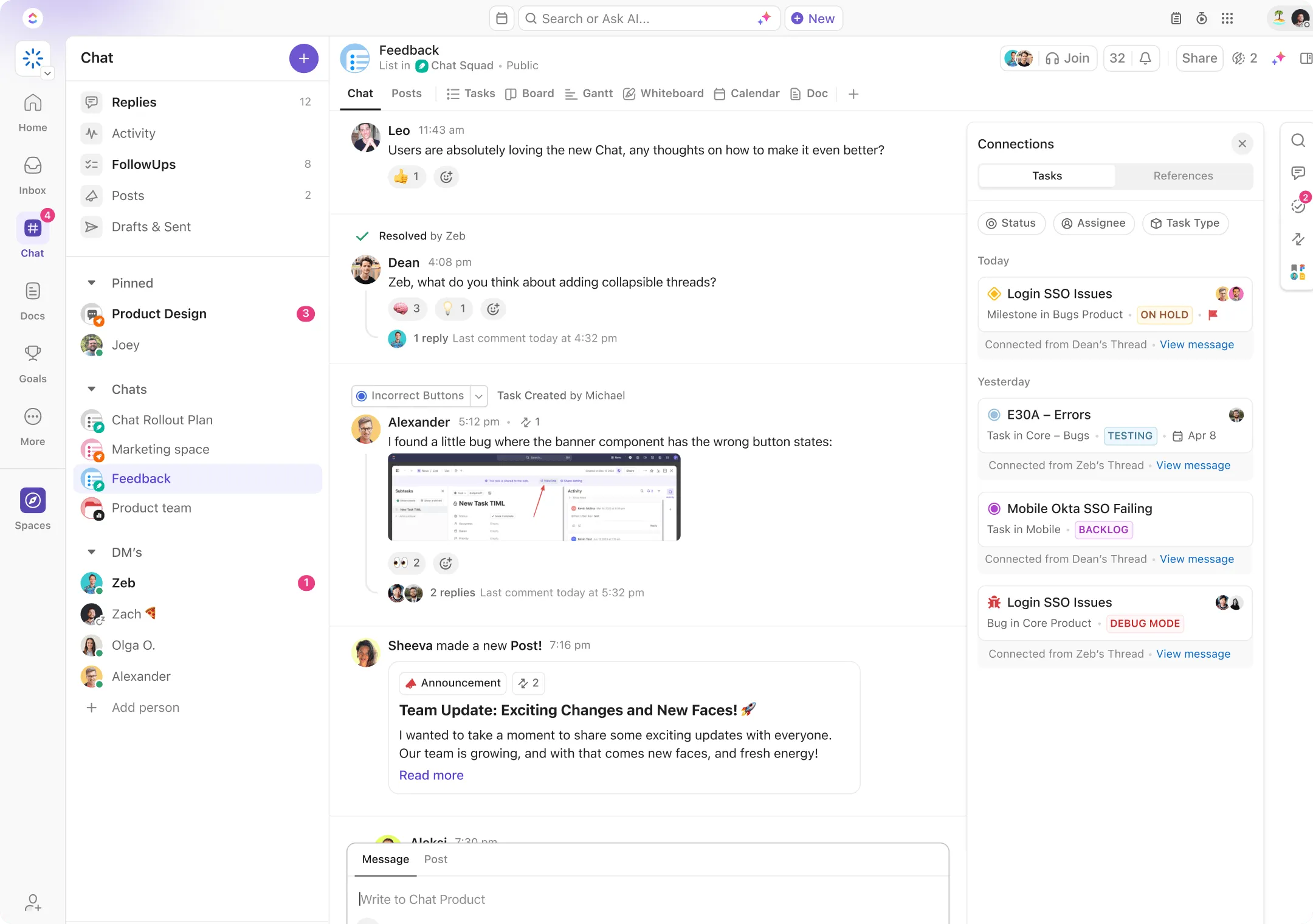 Chat de ClickUp