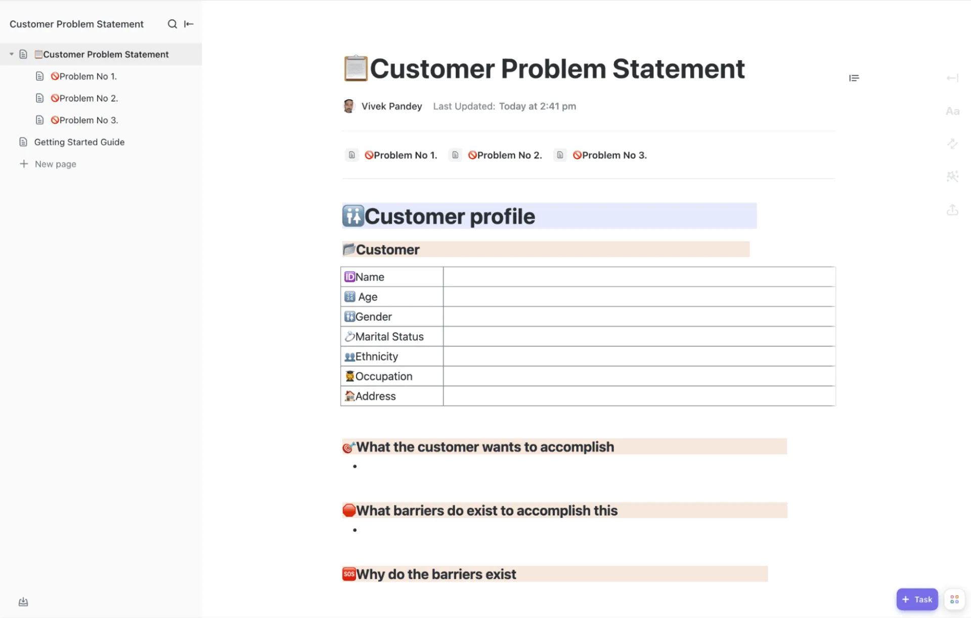 ClickUp Problème client