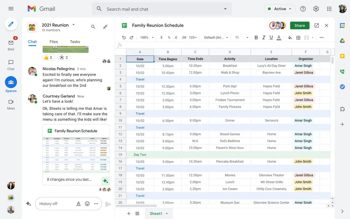 Foglio di calcolo in Google Workspace