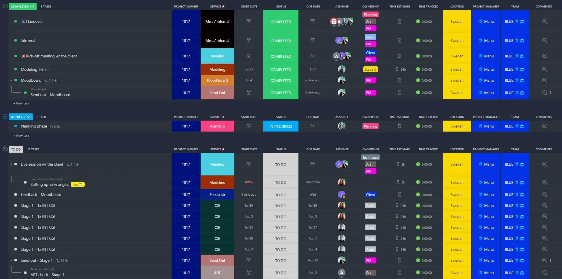 Персонализиран изглед на списъка и персонализирани полета в ClickUp