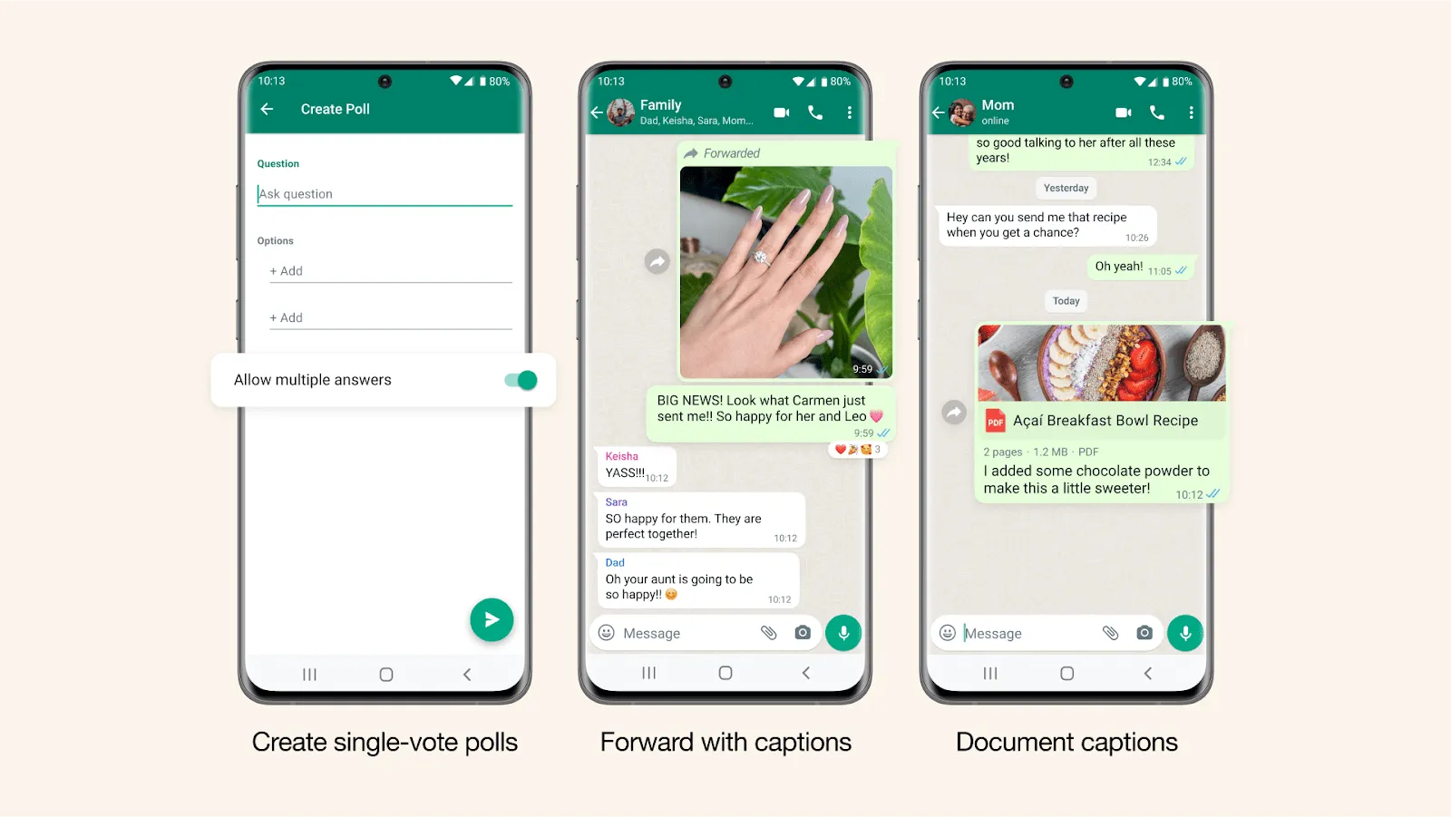 Responder a las confirmaciones de asistencia mediante encuestas: WhatsApp Business frente a WhatsApp Personal.