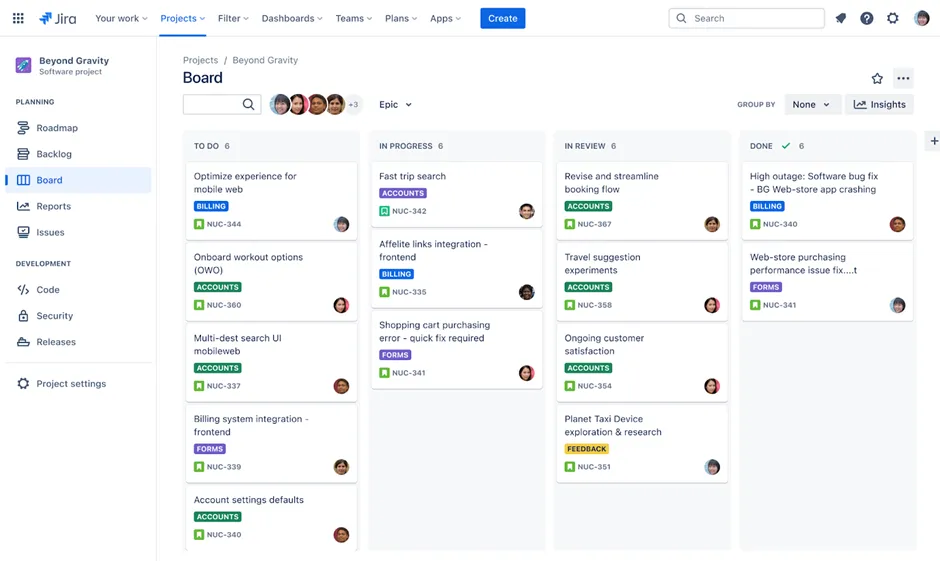 Jira のカンバンボードテンプレート:Jira ユーザーストーリーテンプレート