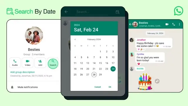 WhatsApp-trucs zoeken op datum
