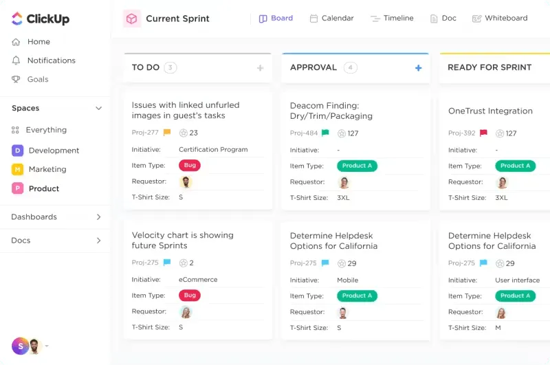 Plataforma de gestión de proyectos ágil ClickUp