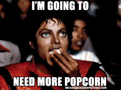 Michael Jackson comendo pipoca