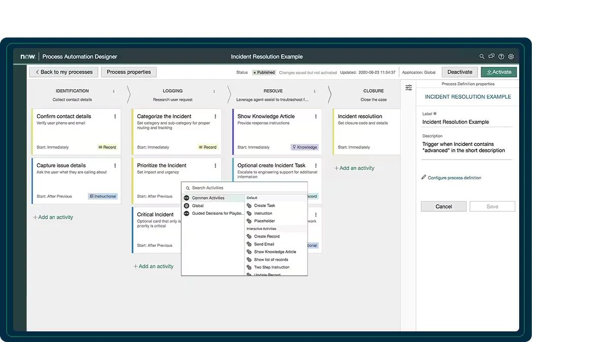 Automatisation ServiceNow