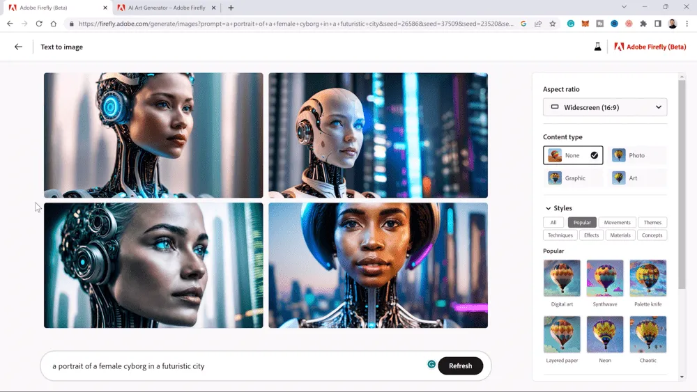 Adobe Firefly è uno strumento di IA generativa che migliora i flussi di lavoro creativi, rendendolo un'ottima alternativa a Leonardo AI.