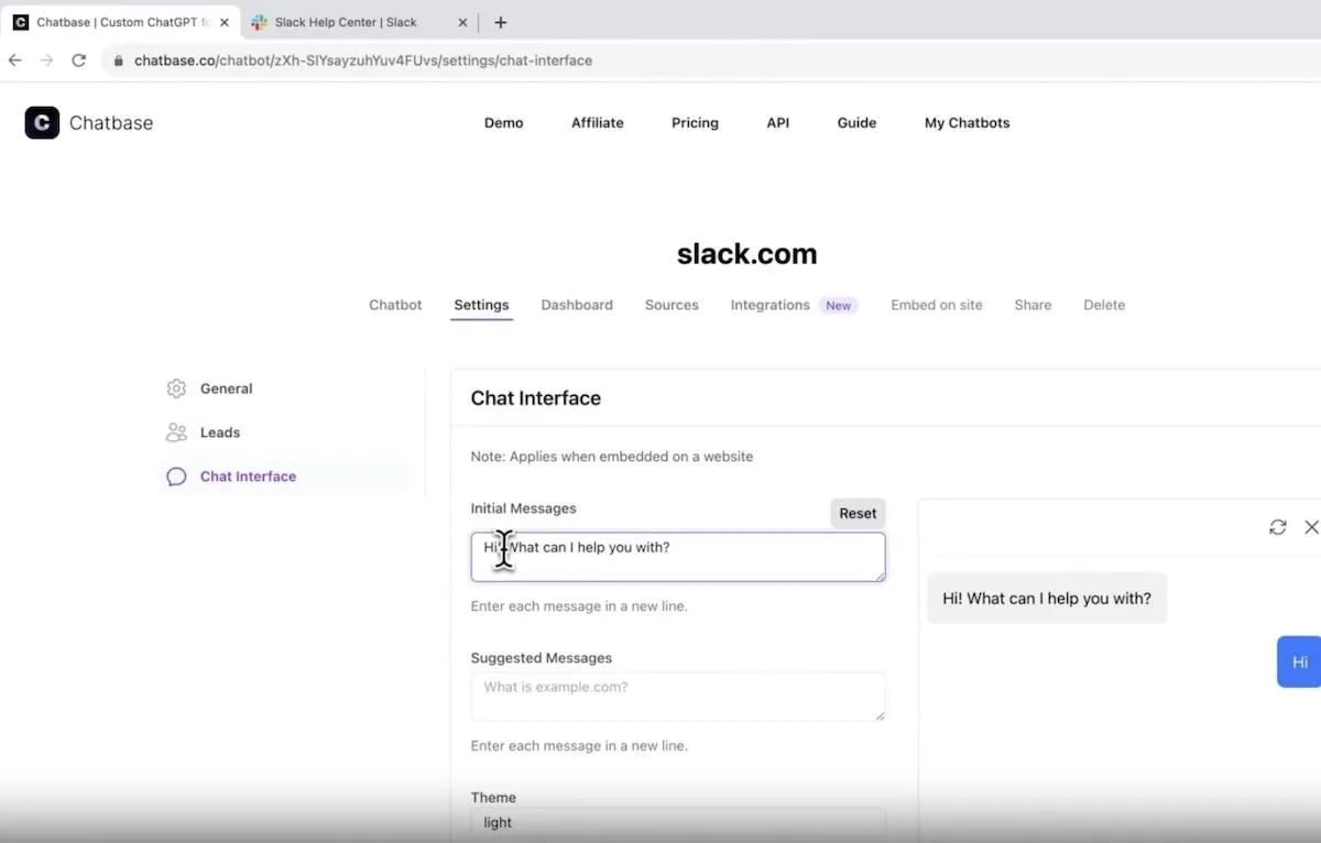 Configurer le chatbot interactif de Slack à l'aide de Chatbase