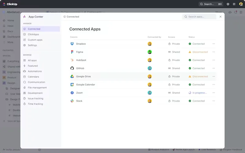 Ricerca connessa di ClickUp