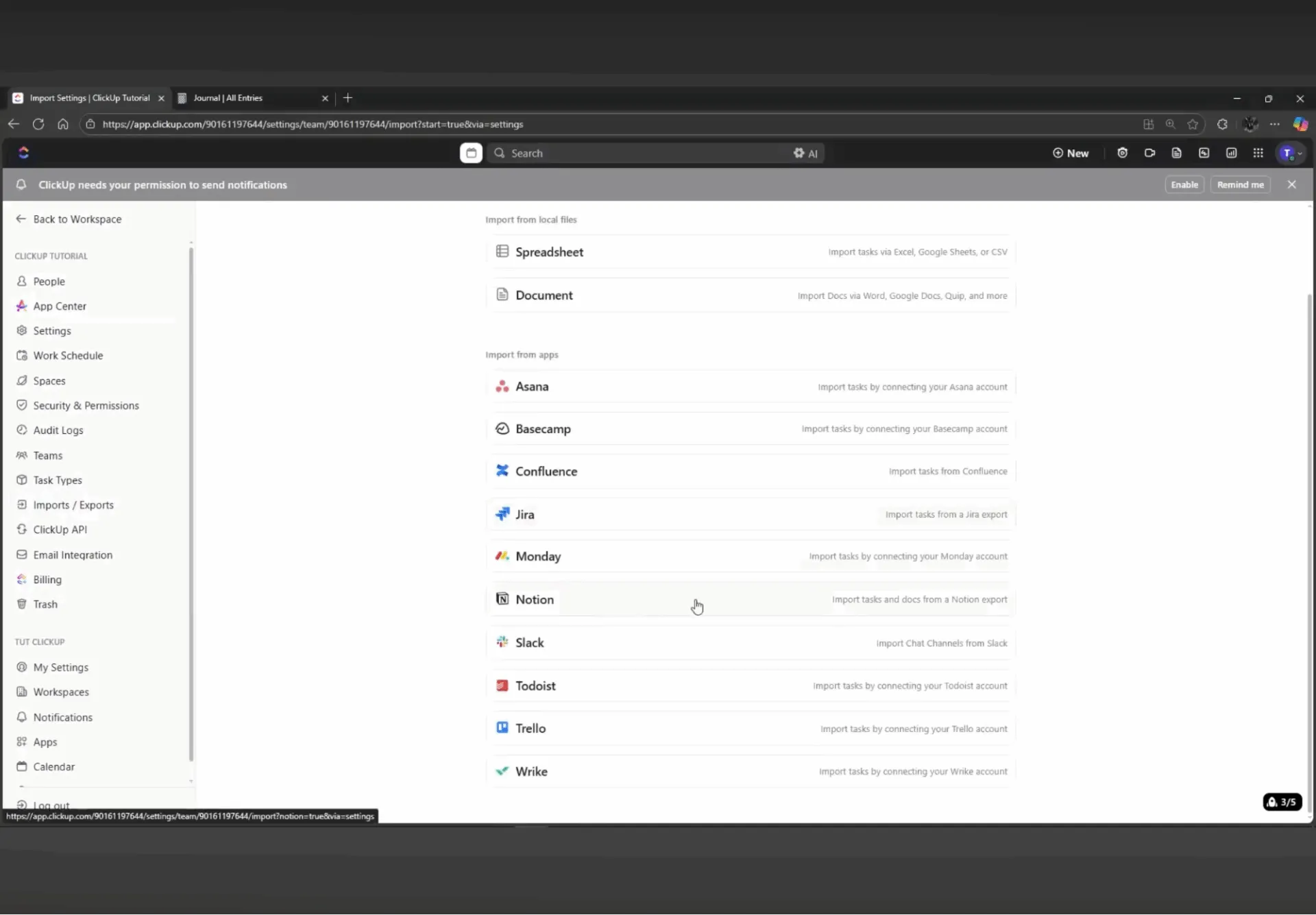 วิธีการย้ายข้อมูลจาก Notion ไปยัง ClickUp