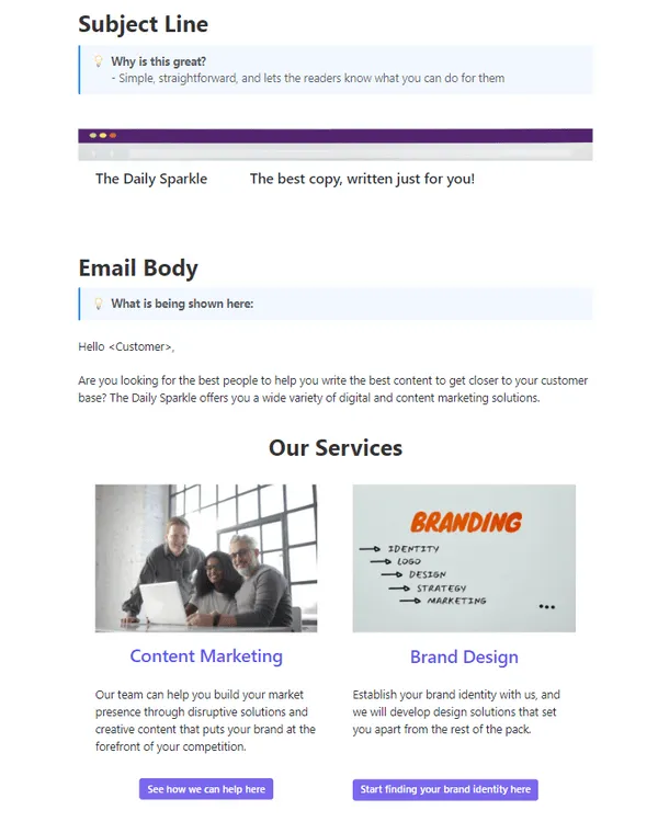 Modèle de publicité par e-mail ClickUp