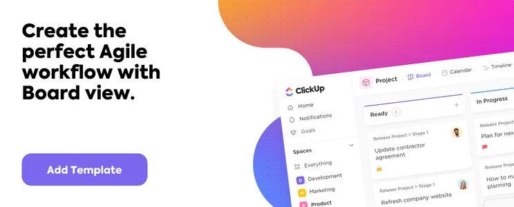 Mẫu chế độ xem bảng ClickUp CTA