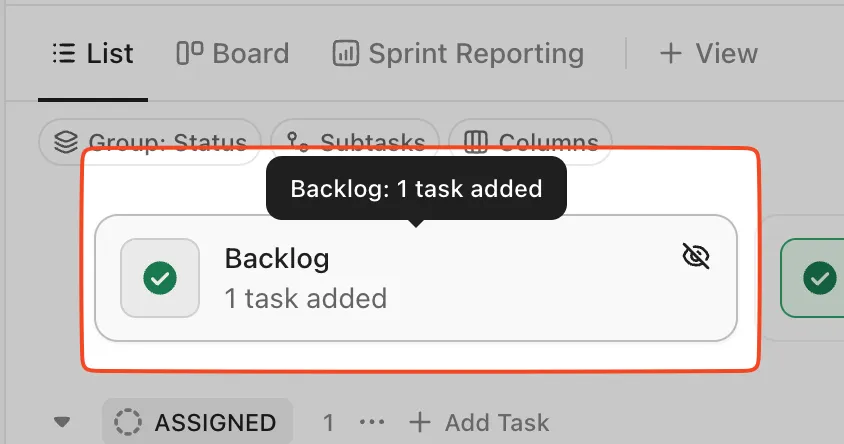 Danh sách công việc backlog