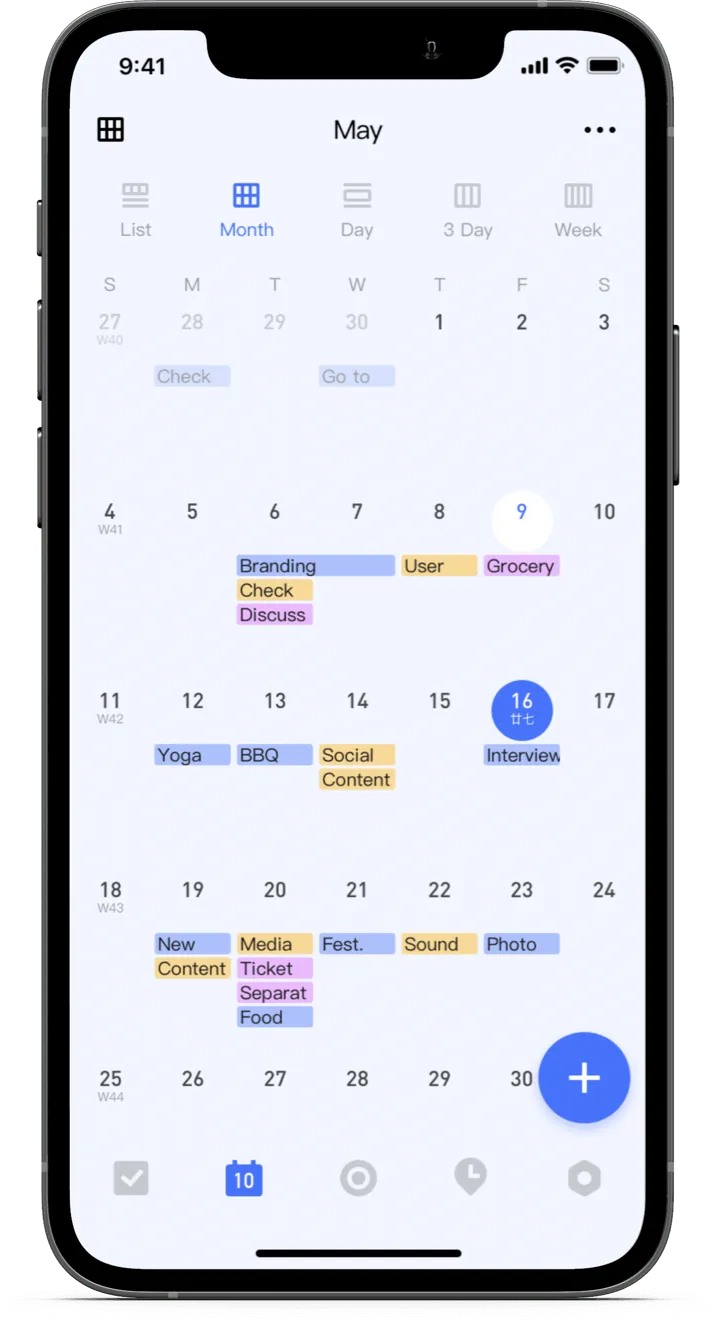 TickTick vs Things 3: vistas de calendario flexibles en TickTick