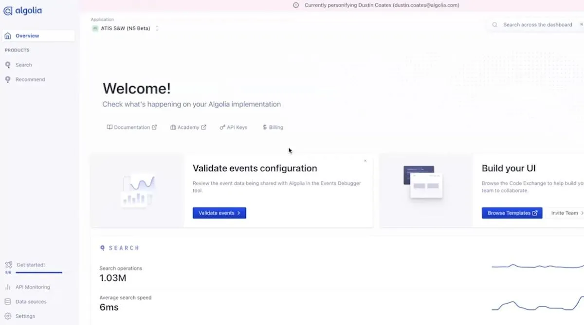 Alternative a Elasticsearch: pagina panoramica di Algolia