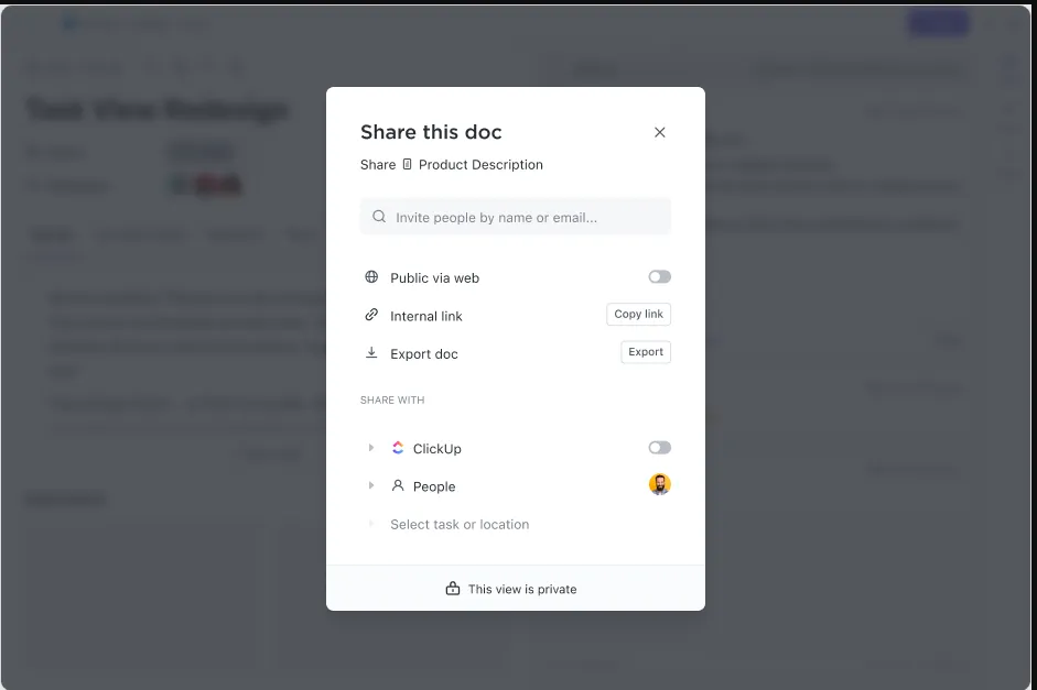 ClickUp Belgeleri: aha anı