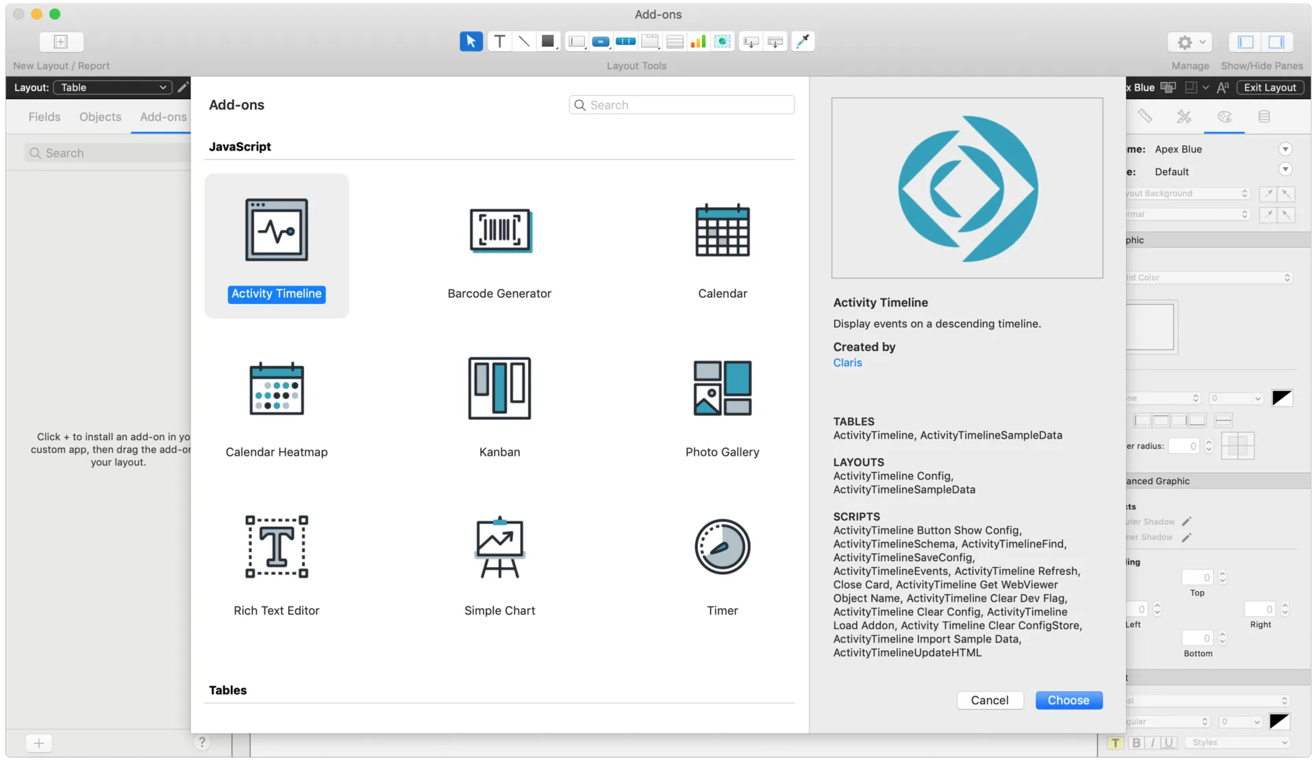 melalui Claris FileMaker
