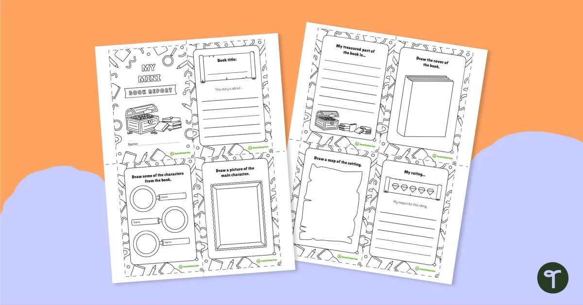 Modello di mini recensione di un libro di Teach Starter