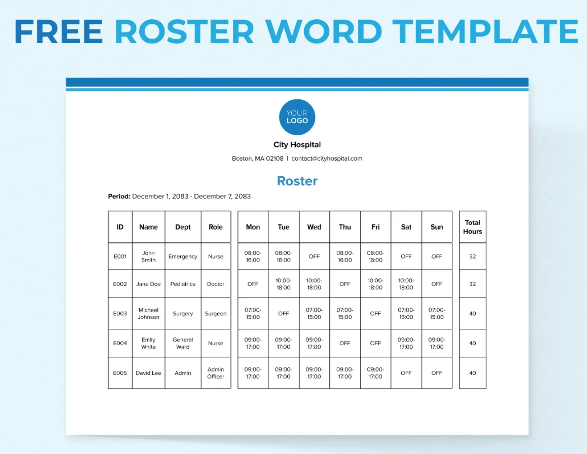 เทมเพลตเอกสารรายชื่อแพทย์โดย Template.net