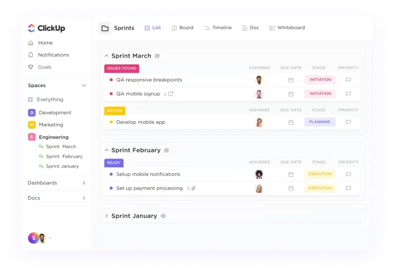 ClickUp Agile Projektmanagement-Software