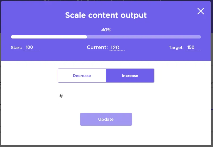 Visualisation des pourcentages de progression dans les objectifs dans ClickUp