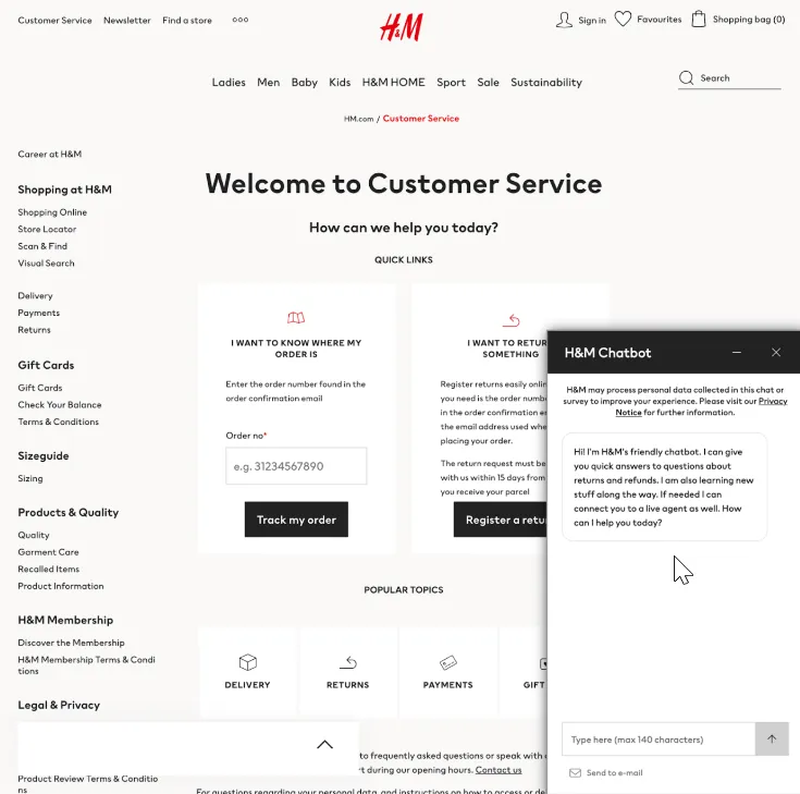 De chatbot van H&amp;M: conversational marketing