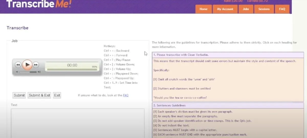 Ferramentas de transcrição por IA: exemplo de uma transcrição feita pelo TranscribeMe