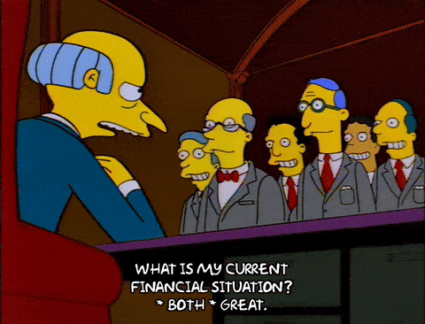 Un homme demandant quelle est ma situation financière actuelle.