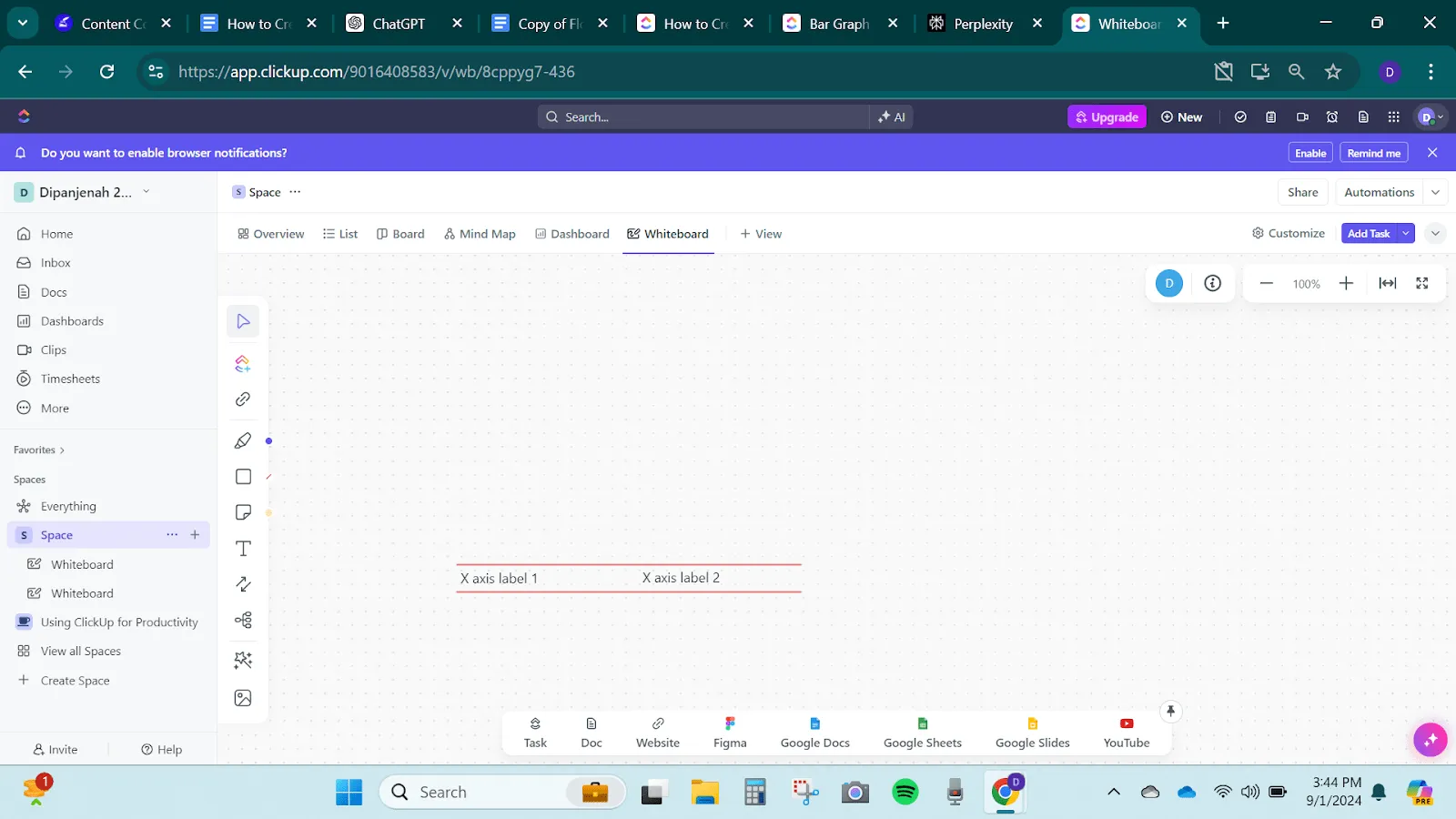 Công cụ văn bản trong Bảng trắng ClickUp