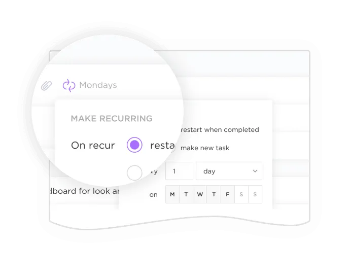 Công việc lặp lại với ClickUp Meetings