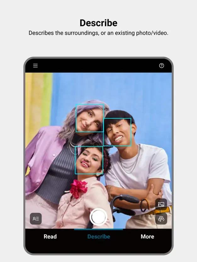 Seeing AI Arayüzü:  iOS için AI uygulamaları