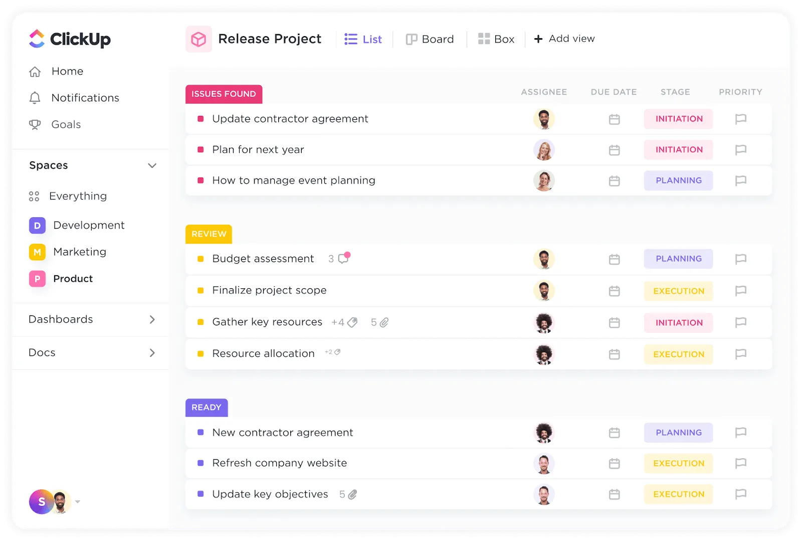 Tareas de ClickUp: aplicaciones para programar publicaciones en Instagram