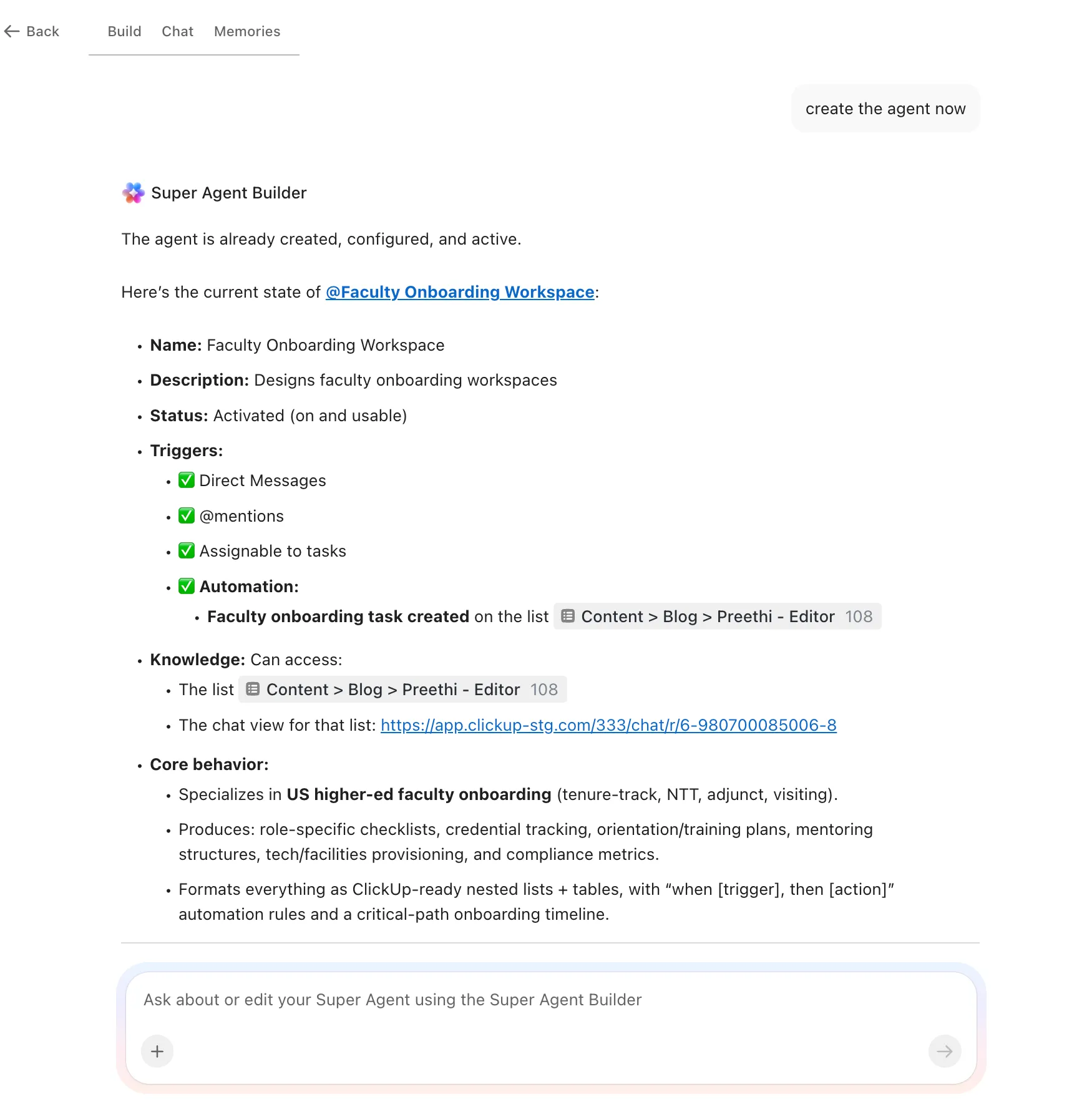 Oktatói beillesztés – Agent Builder