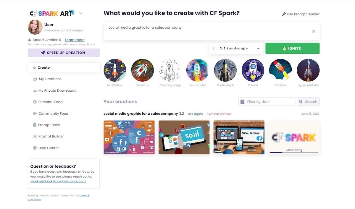 Générateur d'art IA : CPP Spark Art