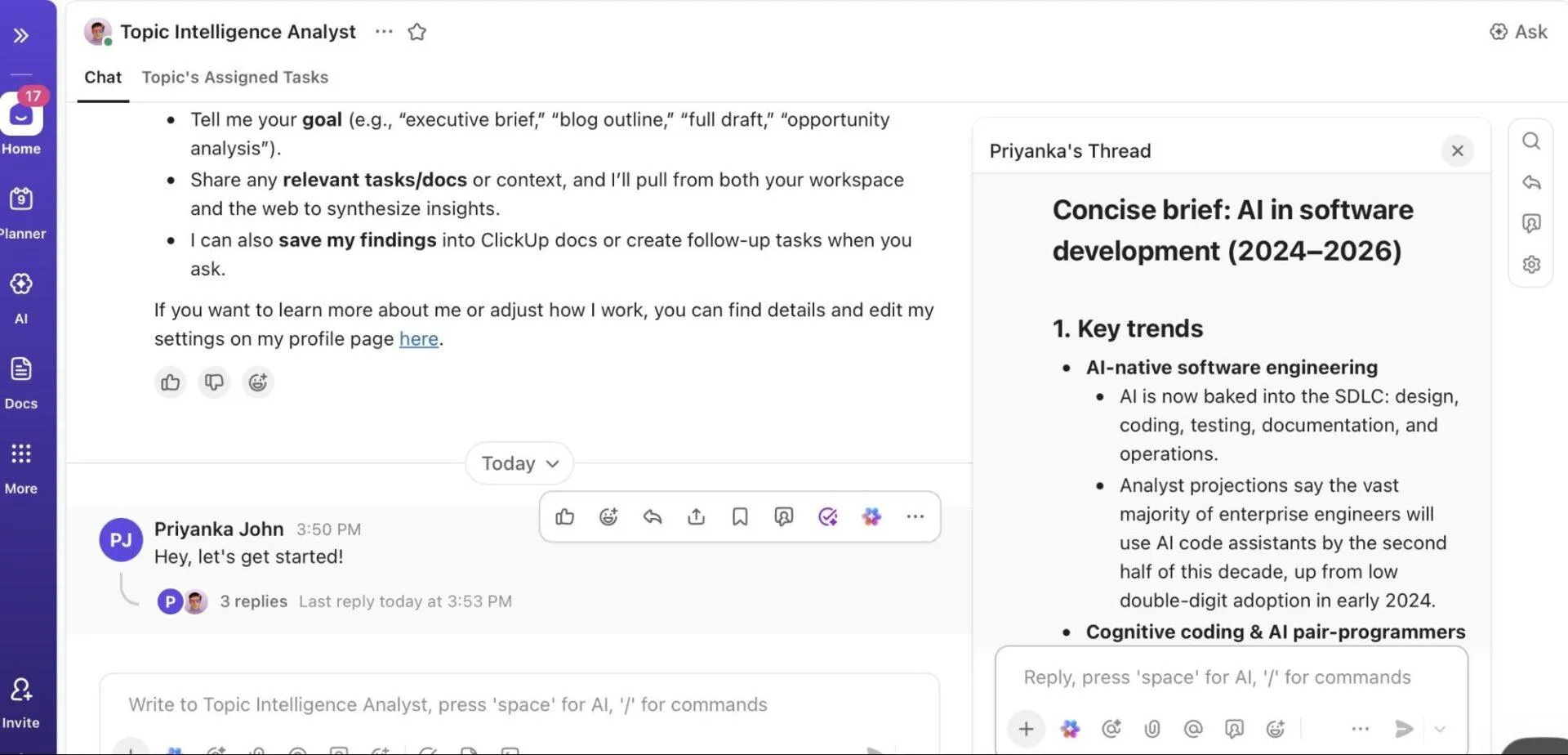 Analista di intelligence tematica: agente Insights creato per analizzare le tendenze dei dati nei vari progetti