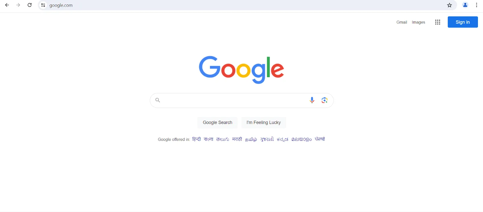 صفحة بحث Google